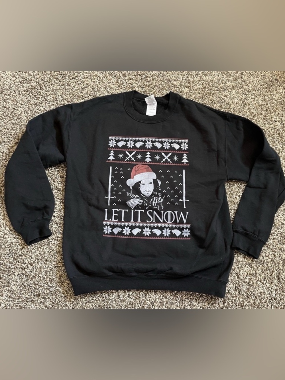 Game Of Throwns Let It Snow Sweatshirt Christmas Medium John Snow